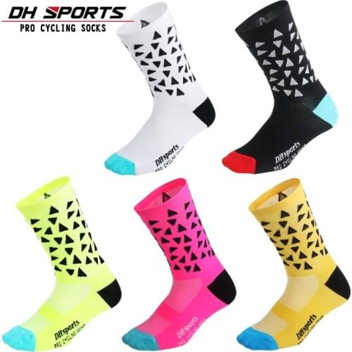 DH SPORTS New Professional Cycling Socks Men Women Bicycle Outdoor Bike Riding Socks Climbing Running Compression Sock EU 38-46