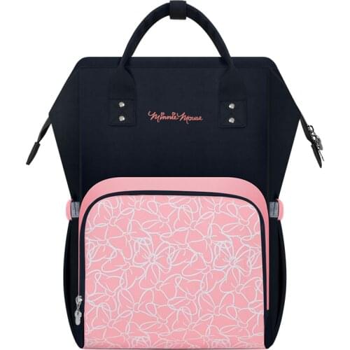 Disney Pink Minnie Mummy Bag Baby Care Nappy Backpack Bag Large Capacity Mom Baby Multifunction Outdoor Travel Diaper Bags