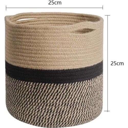 Cotton Rope Woven Basket Flower Pot Basket Flower Basket Round Storage Basket Home Decor Dirty Clothes Basket Storage Basket