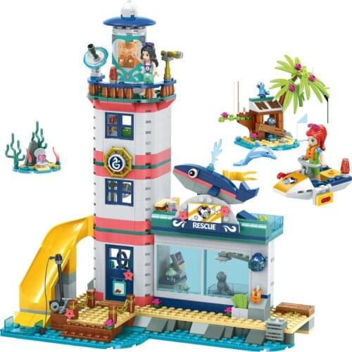 Building Block Friends for Girls 41380 Bricks DIY Toys Girl Friends Lighthouse Rescue Center Gifts Children