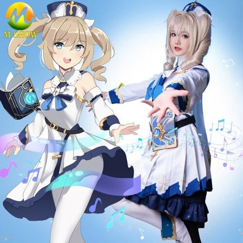Game Genshin Impact Barbara Cosplay Costume Dress Book Anime Girl Lolita Dresses for Adult Women Halloween Fancy Suit