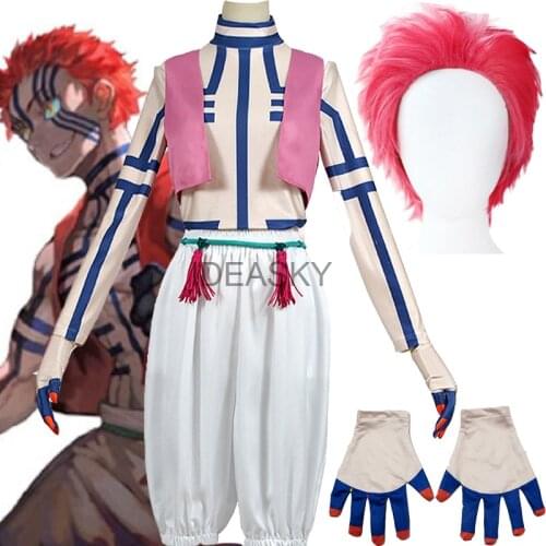 Demon Slayer Kimetsu No Yaiba Akaza Copsplay Costume The Movie: Mugen Train Akaza Cosplay Wig Halloween Adult Party Costumes