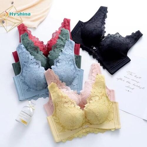 Latex Sexy Lace Underwear Womens No Steel Ring Gathered Small Chest Vest Type Comfortable Palm Torvin Bra