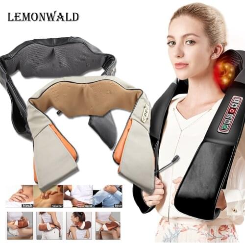 Lemonwald U-Shaped Electric Neck Shoulder Body Massage Infrared Heating 4D Knee Car / Home Massage Shawl Device Shoulder Massage