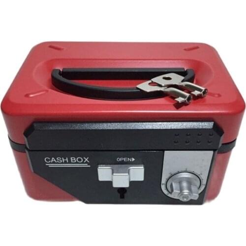 Metal Portable Small Jewelry Cash Boxes Safety Safes Key Add Password