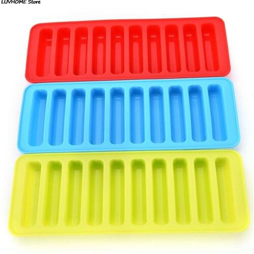 Reusable Cylinder 10 Silicone Ice Cube Tray Mold Freeze Ice Mould For Water Bottle Pudding Jelly Chocolate Cookies Mold Maker