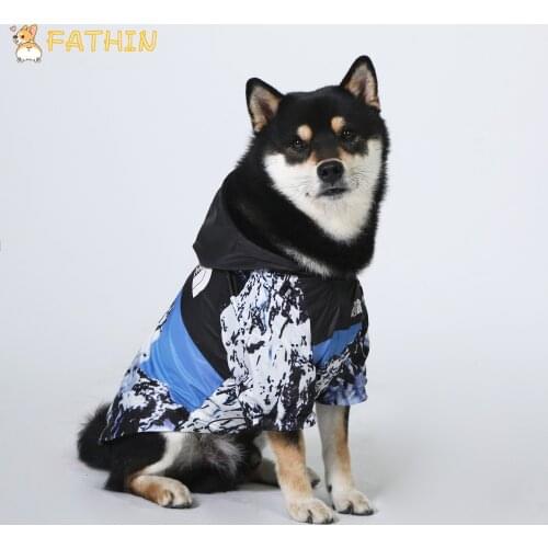 FATHIN Waterproof Dog Clothes Adidog French Bulldog Pupreme Shirt Dog Windbreaker Dog Hoodies Pet Clothes Puppy Dog S-5XL