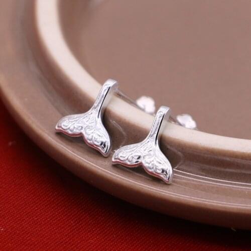 Fashion Ideas Mermaid Tail Stud Earrings Authentic 100%925 sterling silver Earrings Dangle Women jewelry gifts