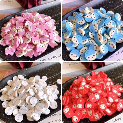 Cartoon Red Doll Polymer Hot Clay Sprinkles for Slimes Filler Supplies DIY Craft Making Crystal Mud Accessories Decoration Toys