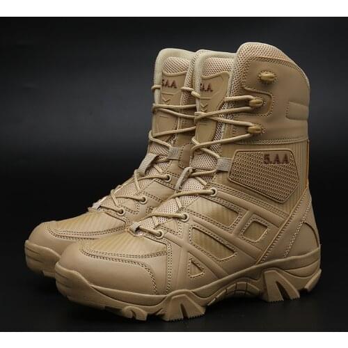Combat Military Men Boots High Top Mens Sneakers Plus Size Platform Boots Luxury Work Safety Shoes Man Hiking Tactical Boot F07