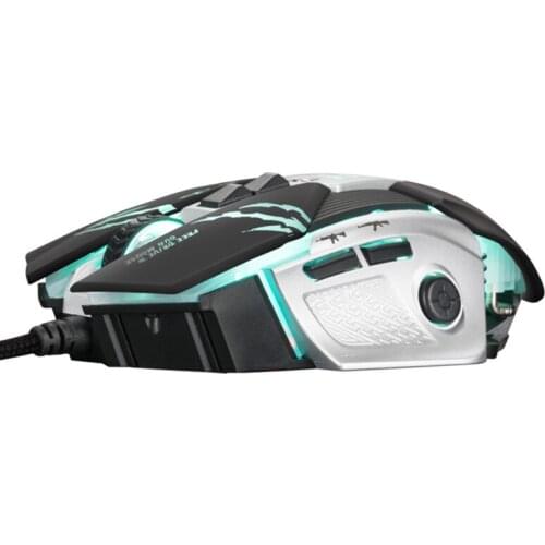 6 Gear DPI Adjustable Wired Programmable Mechanical Mouse RGB LED Breathing Light Disassembly Counterweight Gaming Mouse Compute