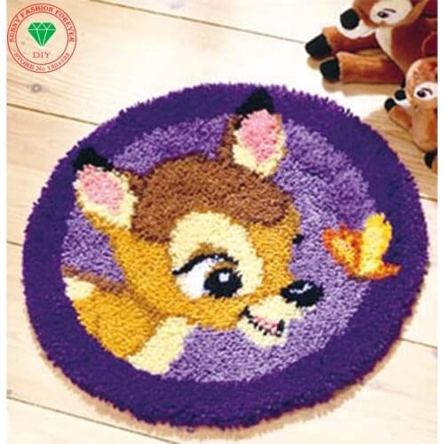 Needlework Cartoon Deer cross stitch thread embroidery kit knitting Latch hook rug kits Carpet embroidery Threads for embroidery