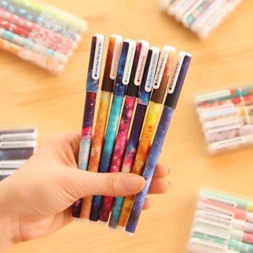 6pcs/set Starry Sky Colorful Gelpen Creative Sets Gelpen Lovely Ink Pen Set School Office Home Stationery Supplier Students Gift