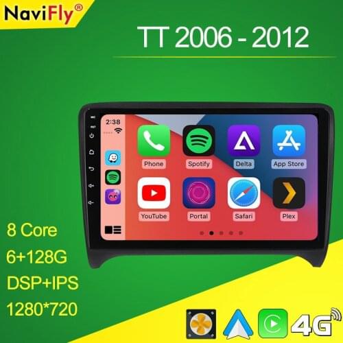 NaviFly 7862C Wireless Carplay Android Auto For Audi TT 2 8J 2006 - 2014 Car Radio Multimedia Video Player Navigation GPS