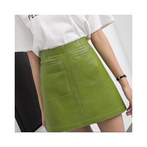 MEWE New Fashion Real Genuine Sheep Leather Skirt G28