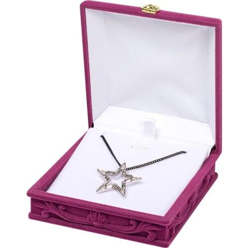 2020 New Fashion Bump Rose Print Velvet Necklace Ring Jewelry Box Bracelet Storage Case Red Valentines Day Wedding Gift