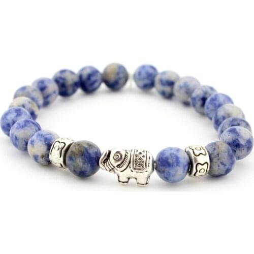 New Arrival Tiger Eye Good Luck Antique Elephant Stone bracelet Yoga Meditation Lotus Bracelets Jewelry Party Gift