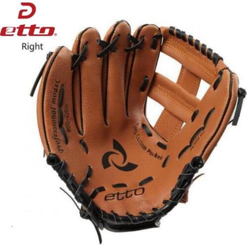 Etto High Quality PVC 10/11 Inches Men Professional Baseball Glove Right Hand Softball Training Glove Kids For Match HOB004Y