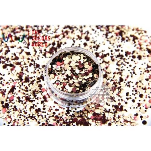 RHM321-253 Mix Colors Mix Colors Dot shapes round Glitter for nail art ,nail gel, nail polish makeup and DIY decoration