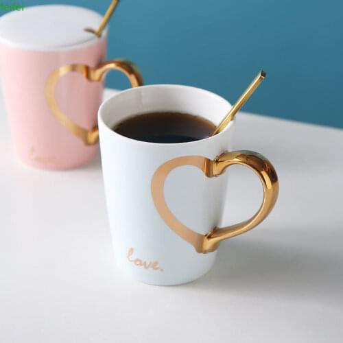 Pink Tea Coffee Mug Ceramic Gift Travel Cute Personalised Beer Modern Office Novelty Milk Kids Ceramic Tazas Drinkware BY50MK