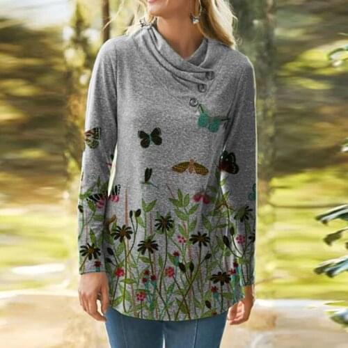 Women Spring Autumn Solid Color Shirts Fashion Elegant Female Shirts Casual Button Long Sleeve O-Neck Loose Soft Pullover Tops