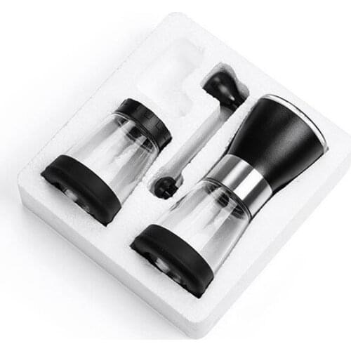 Manual Coffee Grinder Set Stainless Steel Glass Adjustable Coffee Bean Mill with Storage Jar Easy Clean Kitchen Tools