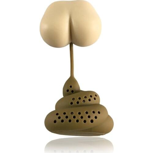 Silicone Tea Set Halloween Creative Poop Poo Shaped Funny Herbal Tea Bag Reusable Coffee Filter Diffuser Strainer Tea Accessorie