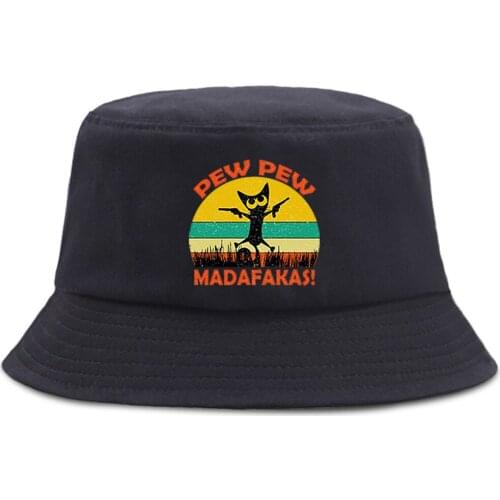 Outdoor Foldable Fisherman Hat Cartoon Pew Pew Madafakas Bucket Caps Sun Shade Unisex Panama Cap Summer Hip Hop Fishing Hats
