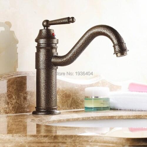 Short Single Handle Classic European Style Basin Faucet Antique Bacia Torneira Hot and Cold Swivel Bath Basin Mixer Taps RB1037