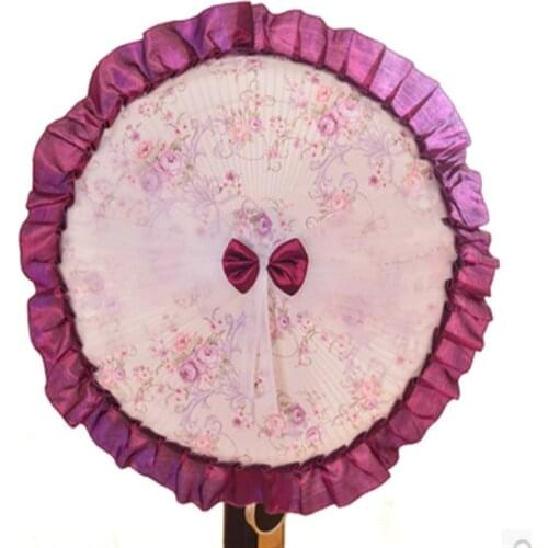 Modern Household Fabric Round Double-layer Dust Cover All-inclusive Floor-standing Three-dimensional Rose Gold Wire Fan Cover