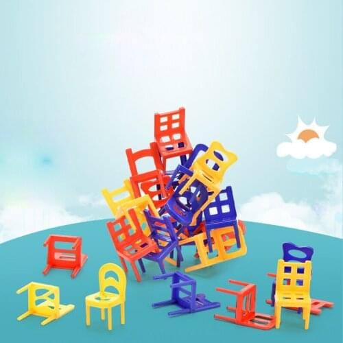 Building Blocks Desktop Game Stacking Chairs Childrens Toys Montessori Plastic Balance Puzzle Education Gift Train Action