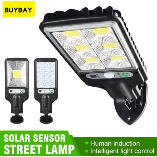 BUYBAY Solar Street Lights Outdoor Solar Lamp With 3 Light Mode Waterproof Motion Sensor Security Lighting for Garden Patio Path