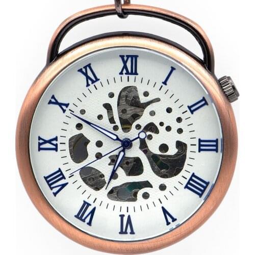 High Quality Rose Alloy Retro Steampunk Hand Winding Mechanical Pocket Watches FOB Chain Pendant Clock for Men Women PJX1367