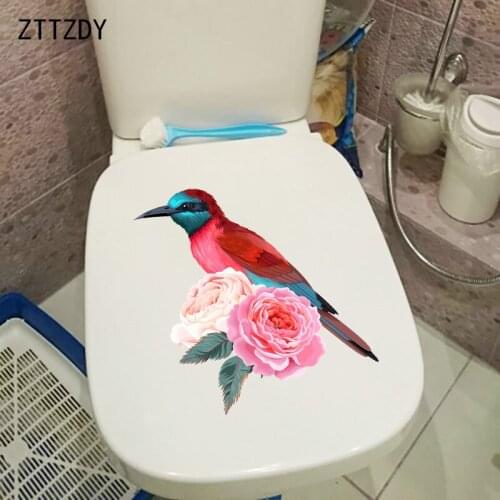 ZTTZDY 23×23.4CM Classical Rose Branch Toilet Bathroom Decor Fashion Home Bedroom Wall Stickers T2-1217