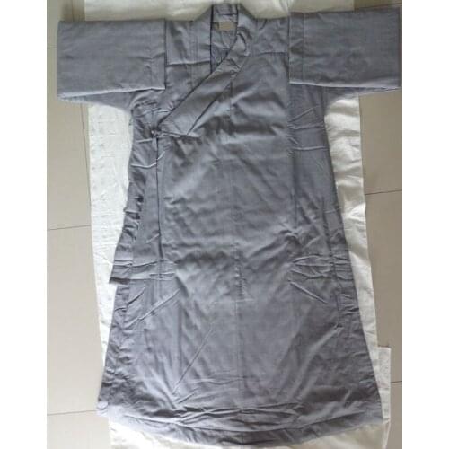 2colors gray/yellow unisex cotton Buddhist zen Monk Winter warm robe coat meditation abbot nuns uits martial arts lay uniforms