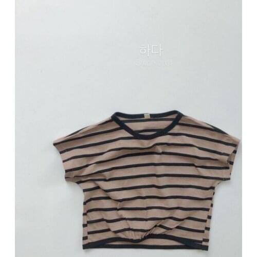 2021 new arrival girls striped summer dots short sleeve casual cotton kids t-shirt