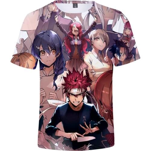 Shokugeki No Soma 3D T Shirt for Boys/girls Shorts Sleeve Summer Cool O-neck Tshirts in Kids Fashion Popular Anime 3D Print Tees