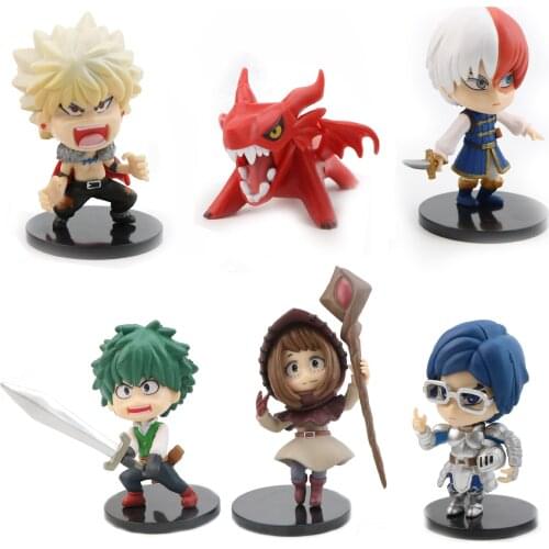 6 Stks/set Q Version My Hero Academia Midoriya Izuku Bakugou Katsuki Bakugou Katsuki Bakugou Katsuki Figure Model Toys
