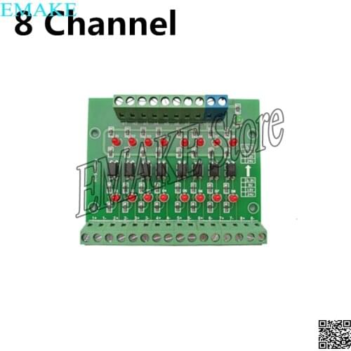 8-Channel Signal Voltage Level Shifter Signal Optocoupler Isolation Module 12v to 5v NPN Output PNP Output