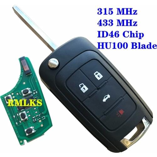 Car Remote Control Key Fob For CHEVROLET Malibu Cruze Aveo Spark Trax 315MHz 433MHz ID46 Chip HU100 Blade For Buick