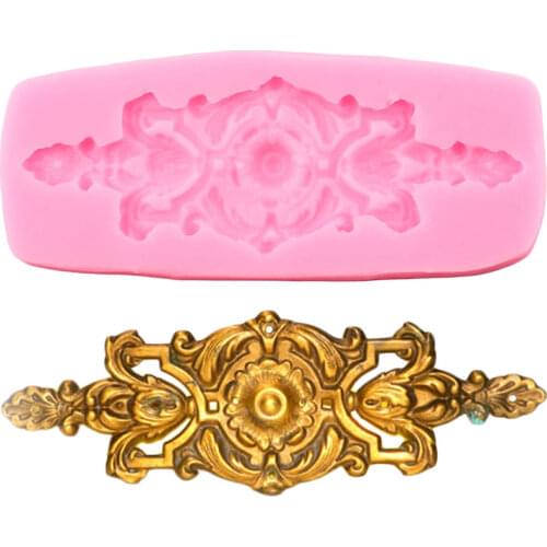 Baroque Medallion Relief Border Silicone Molds DIY Flower Leaf Fondant Cake Decorating Tools Candy Resin Clay Chocolate Moulds