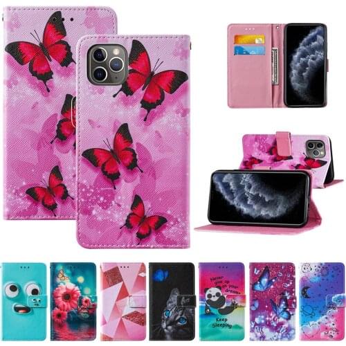 Wallet Phone Coque for iPhone 12 mini 11 Pro Max Flip Case XR X XS 6 7 8 Plus SE 2020 Leather Card Cover Pattern Protect Shell