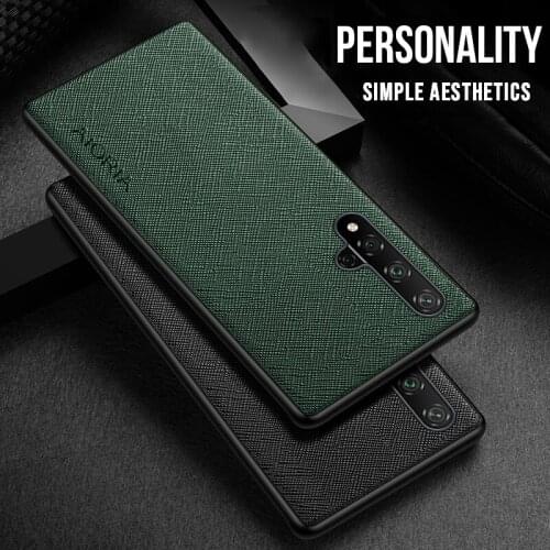 For Huawei Nova 5T Case PU Leather Cases Silicone Around Edge Business High Quality Back Cover