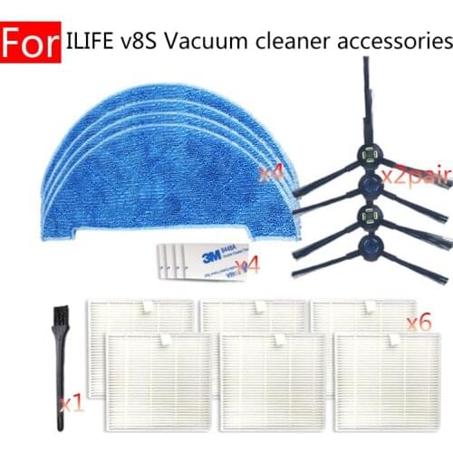 For ILIFE A9 a7 V8 v8S x750 X800 X787 X785 Spare Parts Home Accessories Mop Rag Hepa Filter Side Brush Kit Robot Vacuum Cleaner