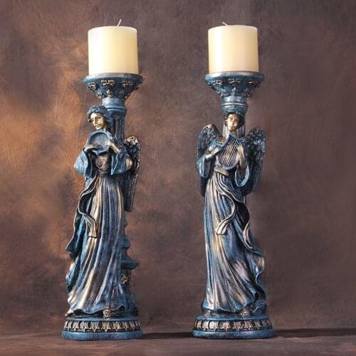 European Creative Angel Candlestick Classical Candlestick Decoration Model Room Dining Table Decoration Candle Table Crafts