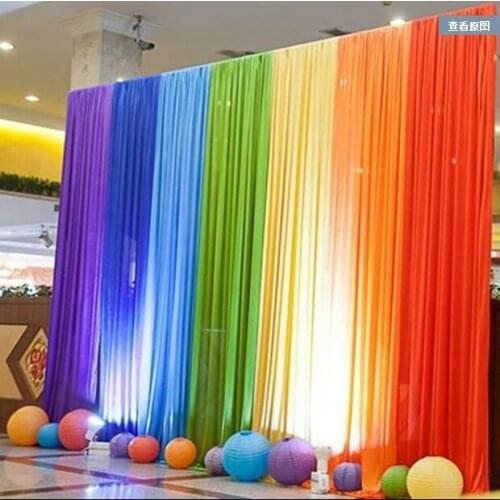 Ice Silk Rainbow Wedding Backdrop Colourful Wedding Background Party Decoration background drop colors for choose