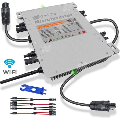 2000W Micro Solar Inverter 4 MPPT Microinverter On Grid Tie Inverter 20-60VDC 230VAC With Built-in WIFI For 60 72 96 Cells