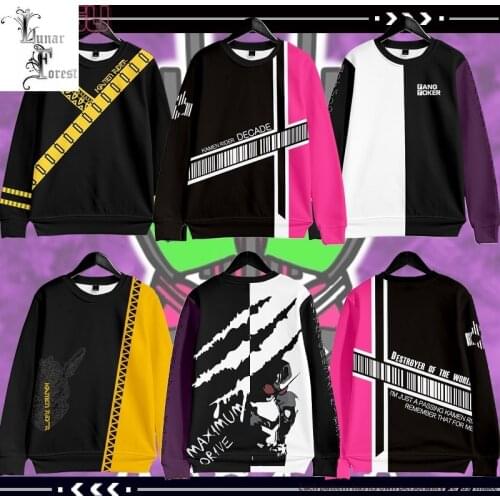 Kamen Rider 3D Printing T-shirt Fashion Round Neck Long Sleeve Popular Japanese Anime Streetwear Plus Size