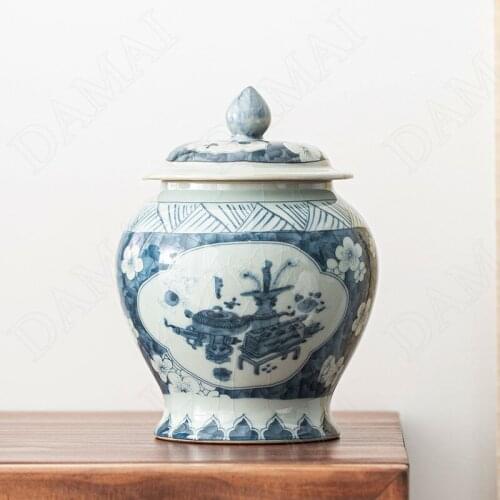 European Ceramic Storage Jar Retro Ice Cracked Glaze Coffee Table Tea Caddy Kitchen Seal Cereal Dispenser Home Decoration Modern