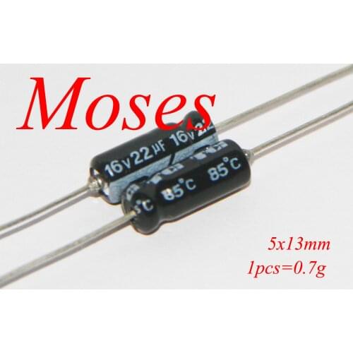 16v 22uf Capacitors 100% Original New Axial Audio Electrolytic Capacitor 5x13mm +/- 20% Capacitance